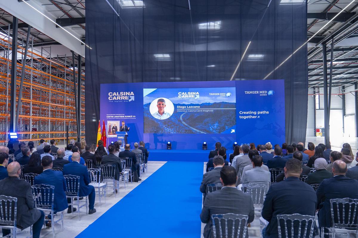 L'acte d'inauguració del nou centre logístic de Calsina Carré a Tànger, que ja està parcialment operatiu.
