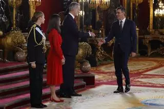 La recepción con motivo del Día de la Fiesta Nacional de España en el Palacio Real, en imágenes