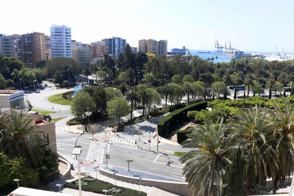 La Málaga desierta desde las alturas