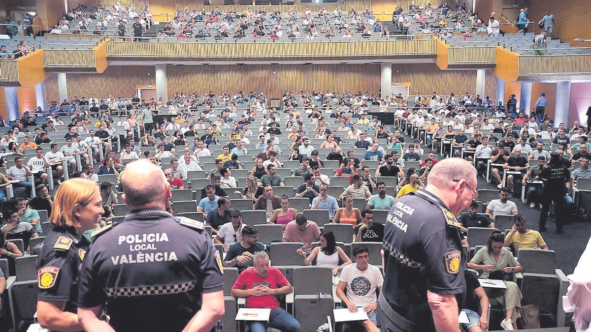 Oposiciones realizadas el año pasado para la Policía Local de València.
