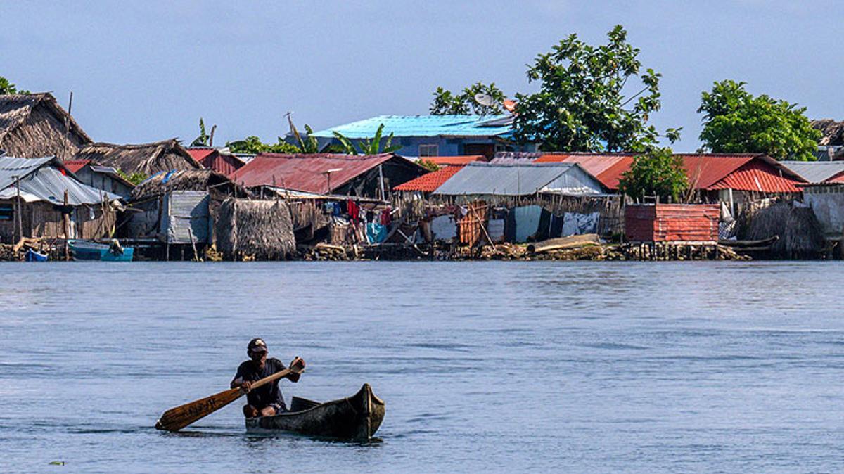 Imagen de la isla que se hunde frente a Panamá