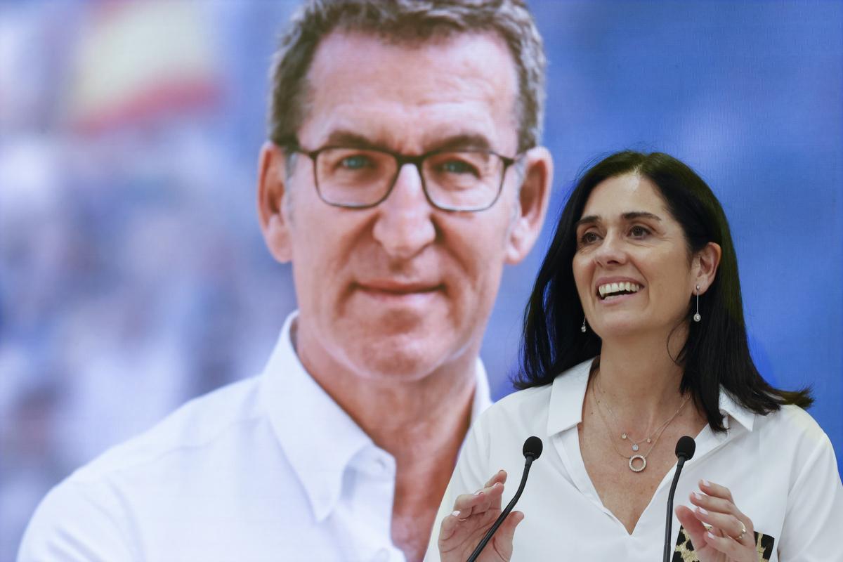 La secretaria general del Partido Popular de Galicia, Paula Prado, valora las elecciones generales al cierre de los colegios