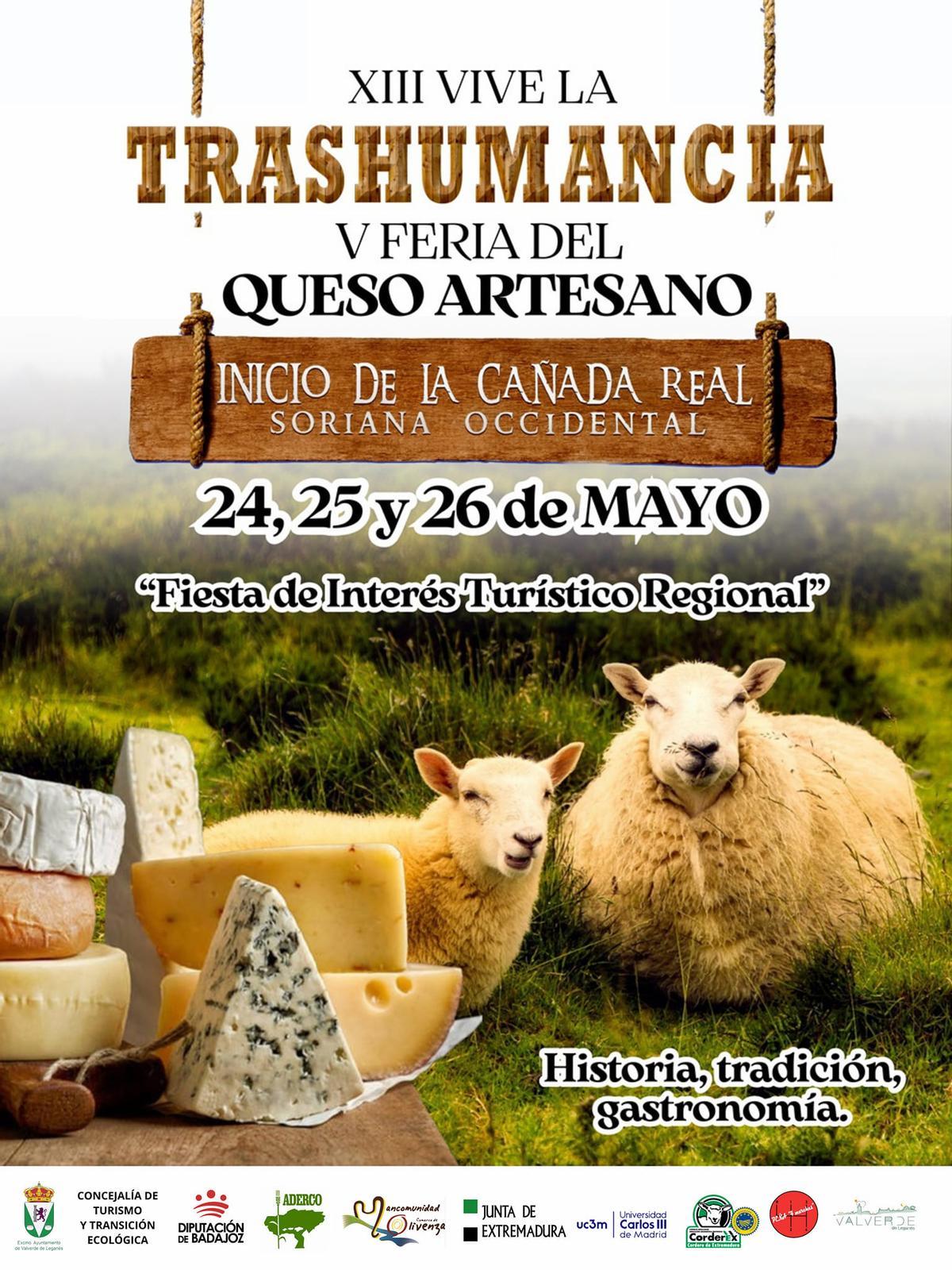 Cartel de XIII Vive la Trashumancia y V Feria del Queso Artesano.