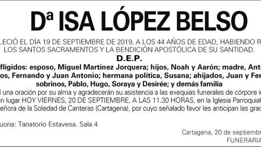 Dª Isa López Belso