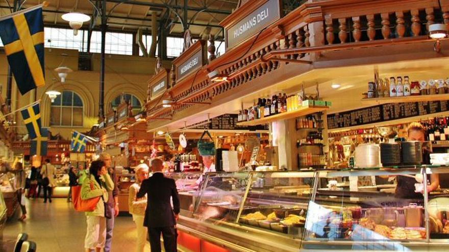 El mercat d&#039;Ostermalms Saluhall, a Estocolm.