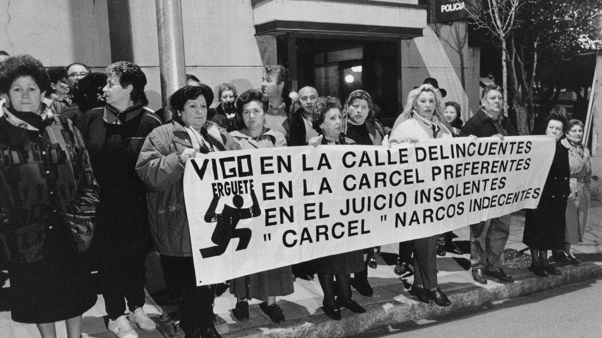 Madres contra la droga, en una protesta en los años 90