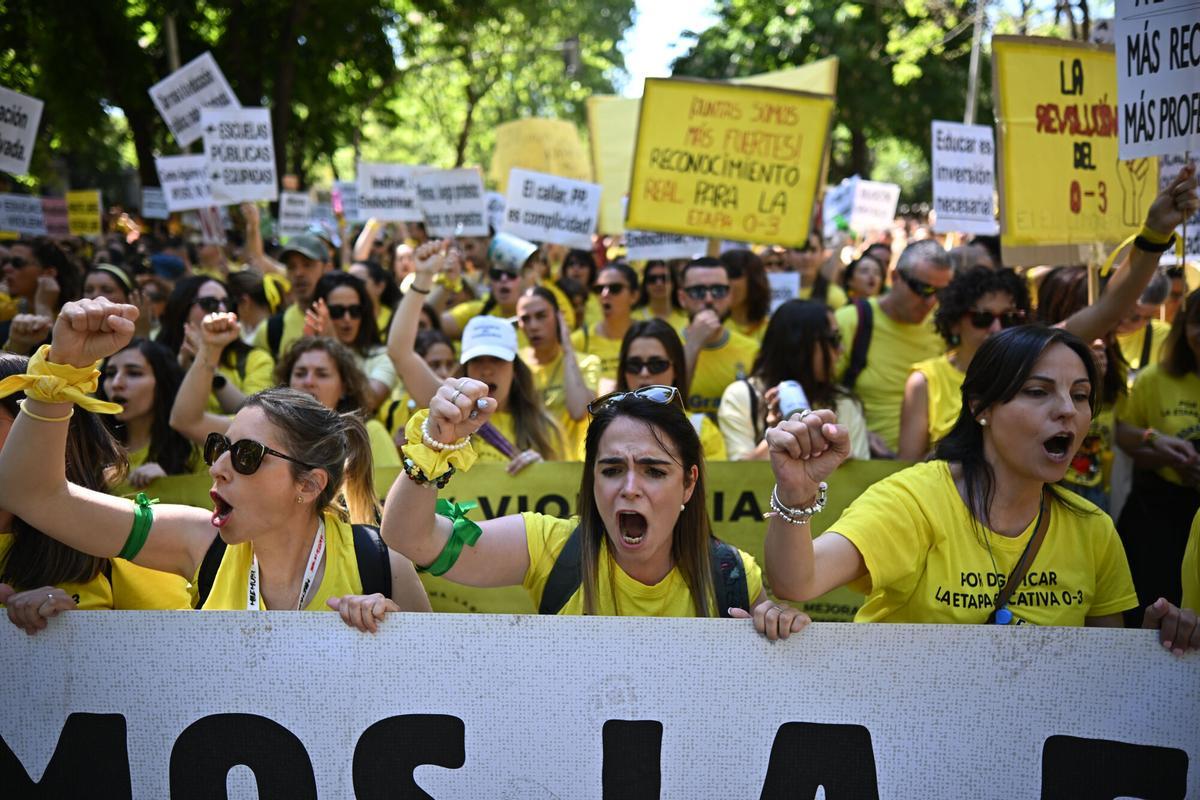 Imagen de una manifestación en defensa de una educación pública.
