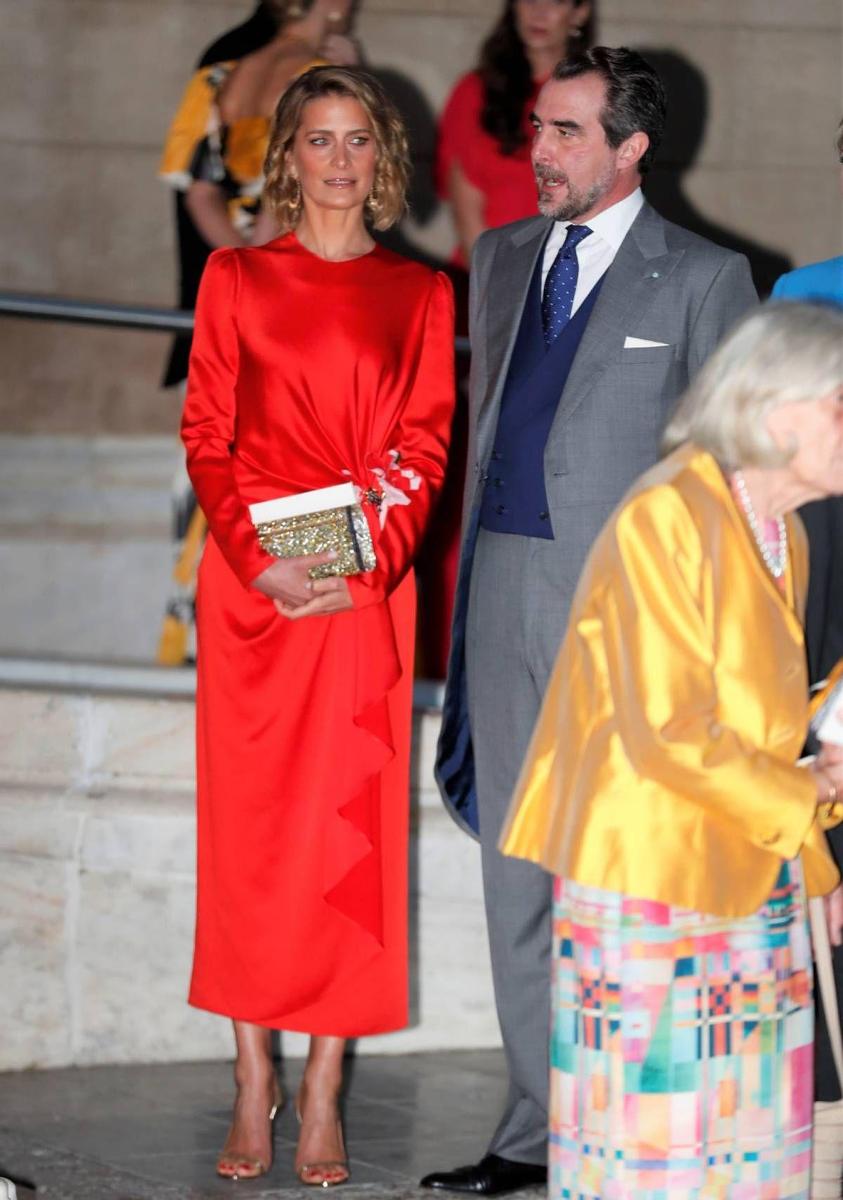 Tatiana Blatnik y Nicolas de Grecia en la boda de Philippos de Grecia y Nina Flohr