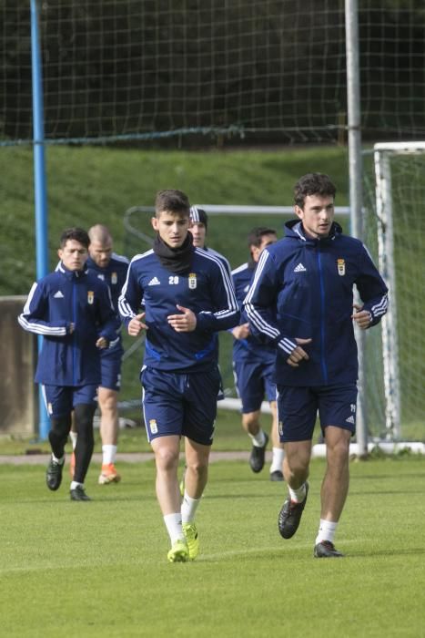 Primer entrenamiento del Real Oviedo después del derbi