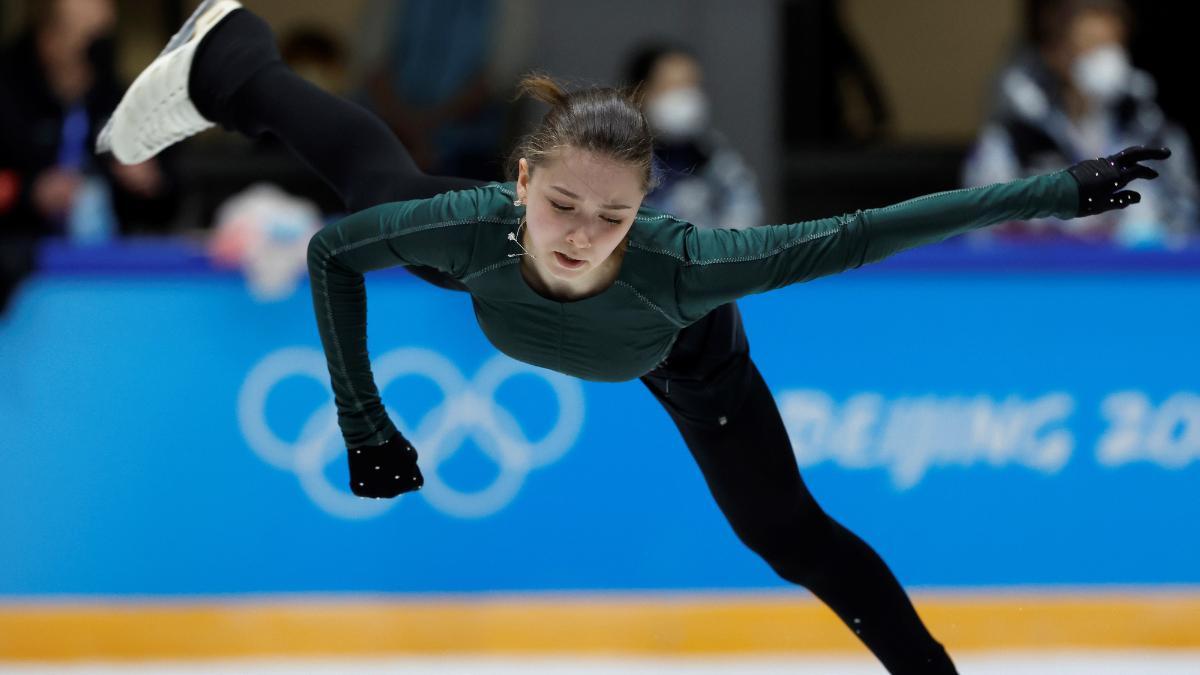Valieva, en Pekín 2022 representando al Comité Olímpico Ruso