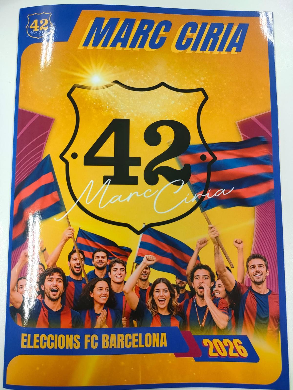 El álbum de cromos de propuestas de Marc Ciria, precandidato a las elecciones del Barça.