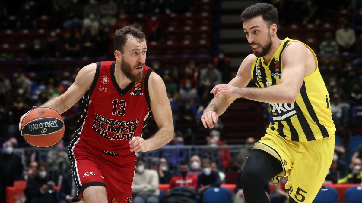 Sergio Rodríguez durante un partido de la pasada temporada con el Milán.