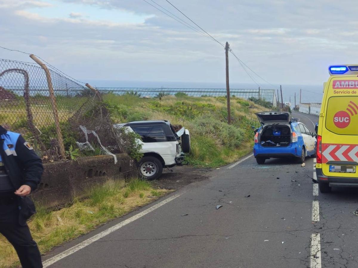 Lugar del accidente en el Camino El Guincho