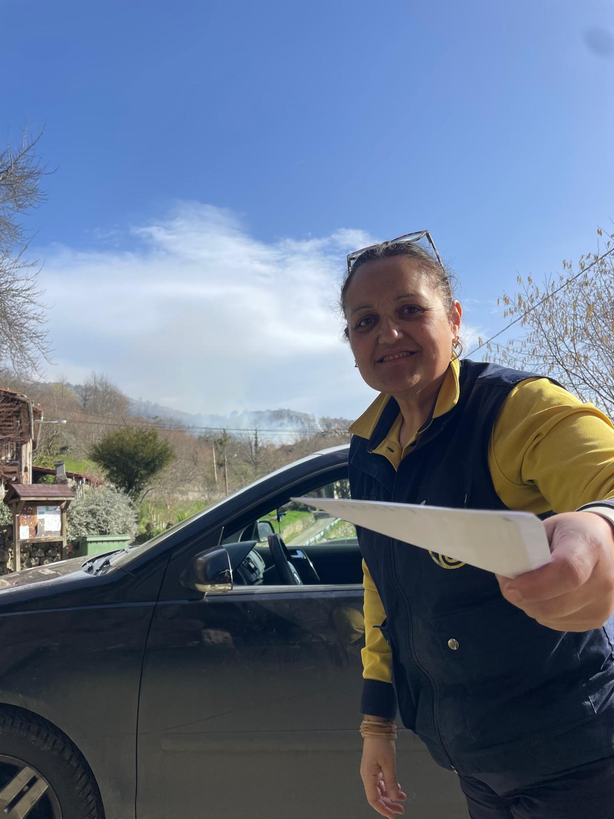 Paci Román, durante su ruta.