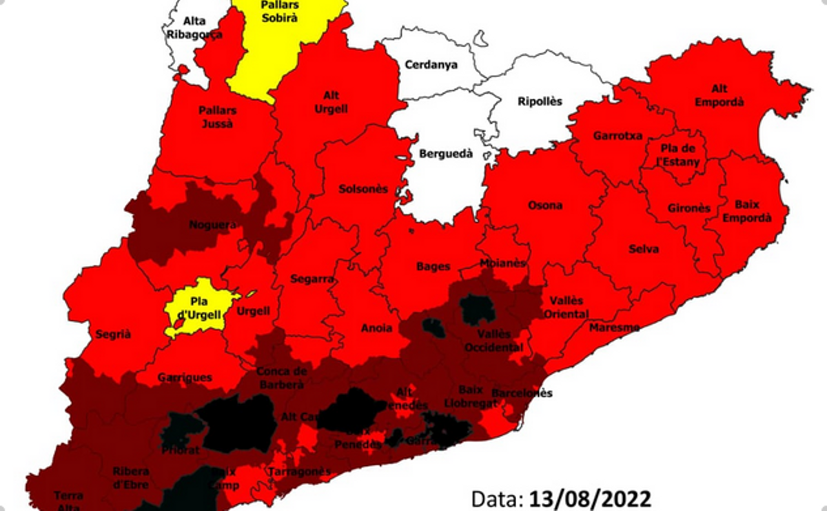 Mapa del Pla Alfa de los Agents Rurals de Catalunya