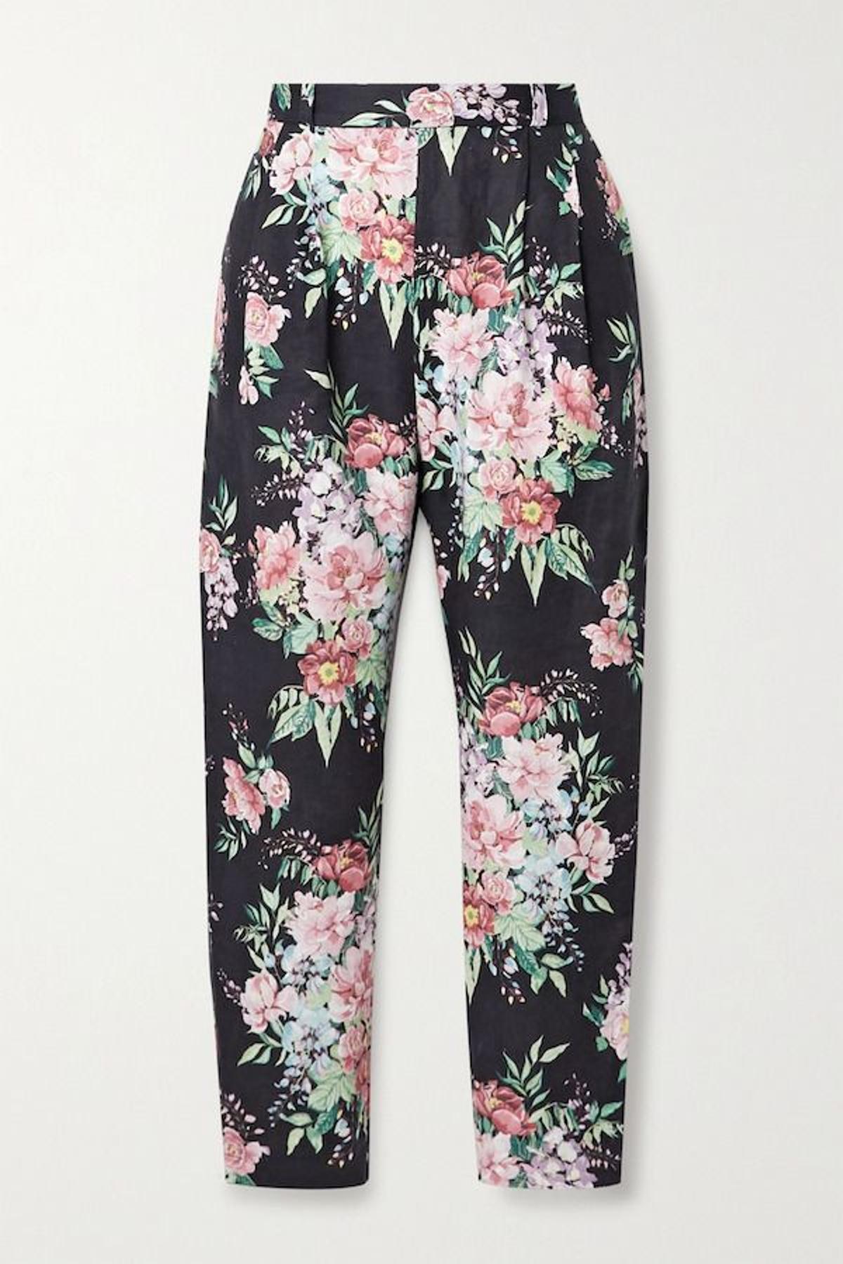 El pantalón de pinzas estampado floral