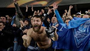 Soccer Football - Europa League - Real Sociedad vs Zenit Saint Petersburg - Anoeta Stadium, San Sebastian, Spain - December 7, 2017   Zenit St. Petersburg fans celebrate after the match               REUTERS/Vincent West     TPX IMAGES OF THE DAY