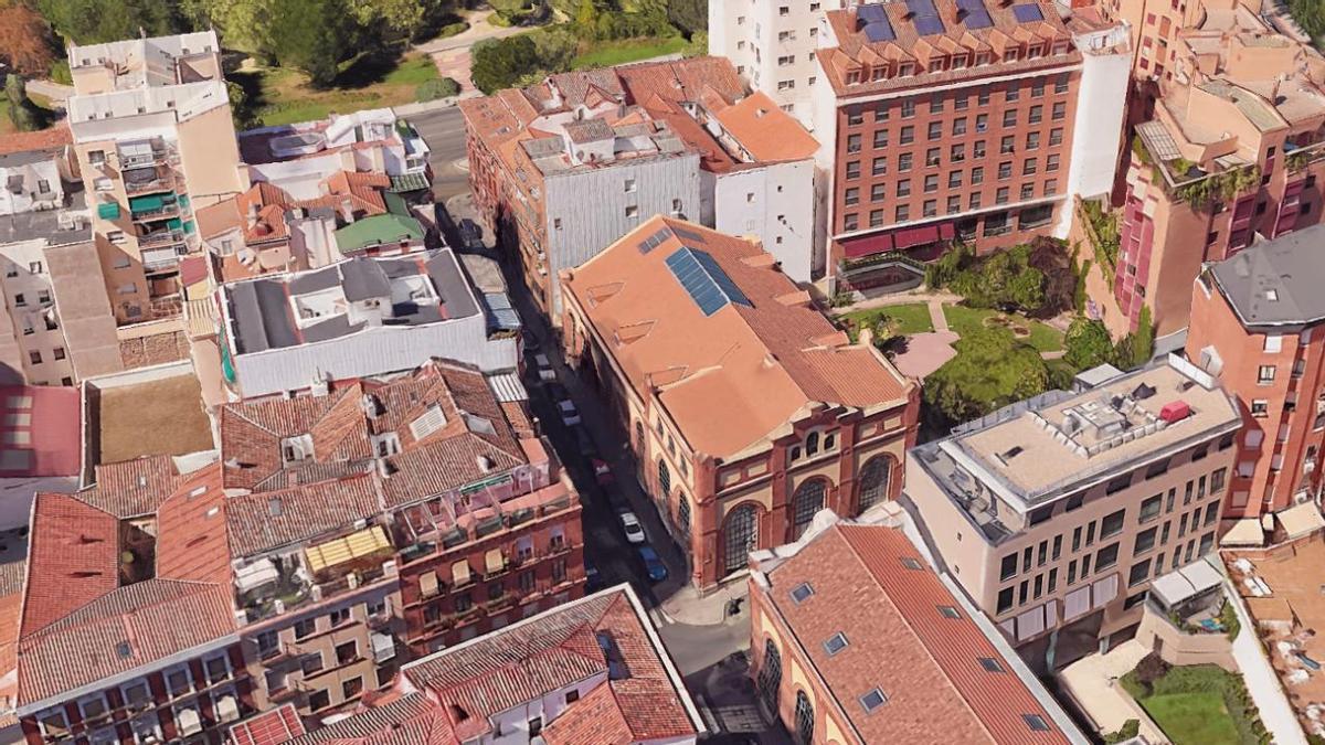 Imagen aérea del edificio ubicado en el número 7 de la calle Mazarredo, en Madrid