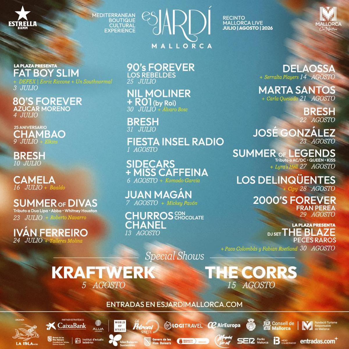 Das diesjährige Line-Up der Konzertreihe Es Jardí.