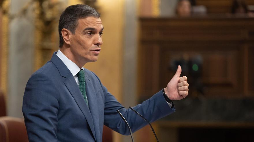 El presidente del Gobierno, Pedro Sánchez, comparece durante una sesión extraordinaria en el Congreso de los Diputados, a 17 de julio de 2024.