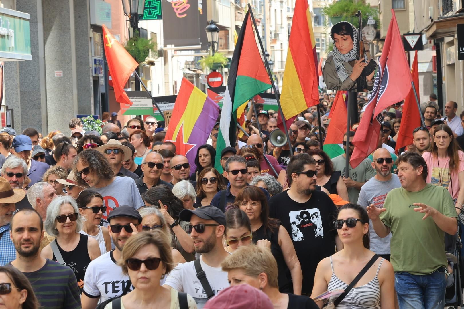 Manifestación a favor del pueblo palestino y la paz en Castellón