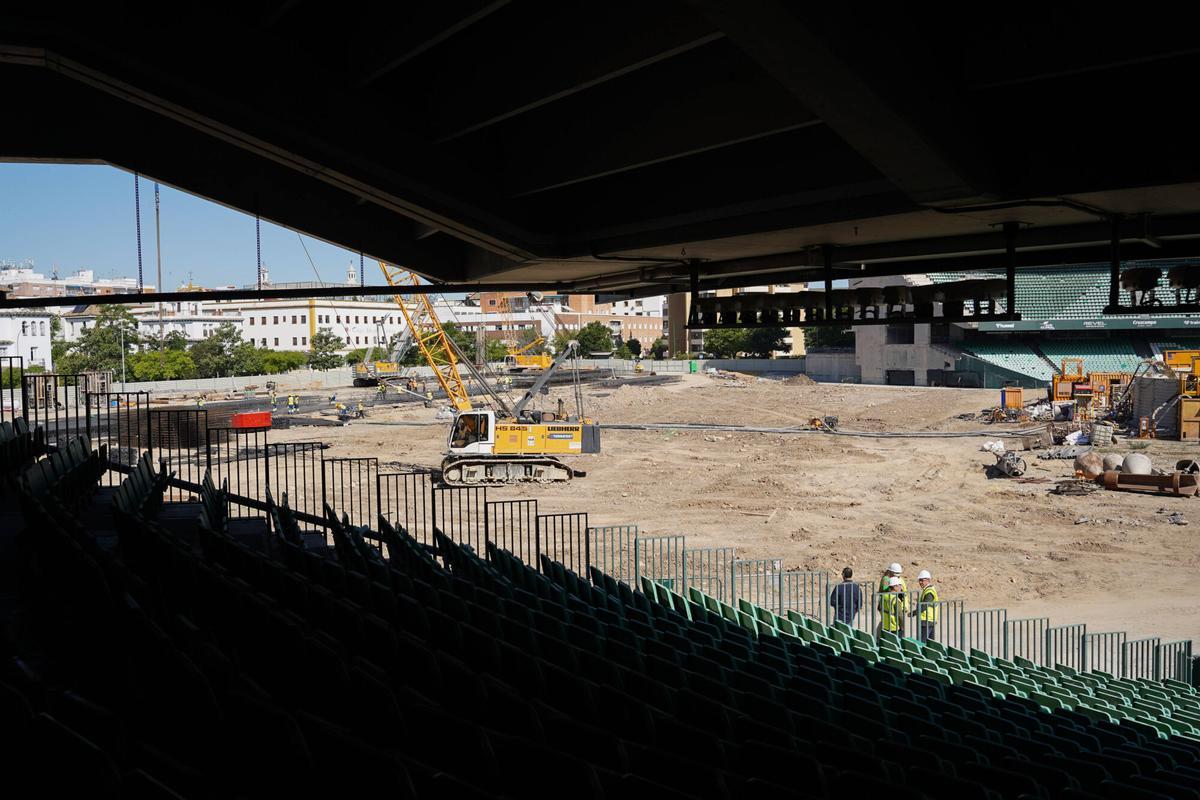 Trabajos de construcción del nuevo estadio Benito Villamarín, del Real Betis