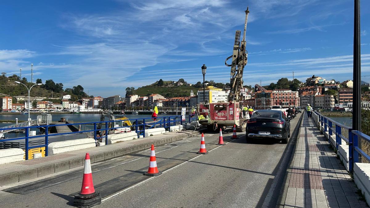 Obras en el puente de Ribadesella