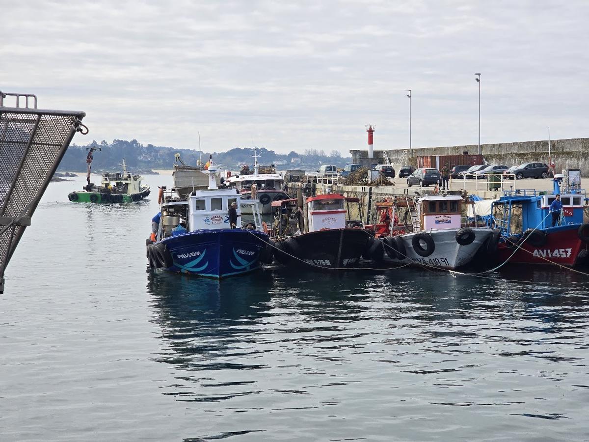 Barcos abarloados en Meloxo.