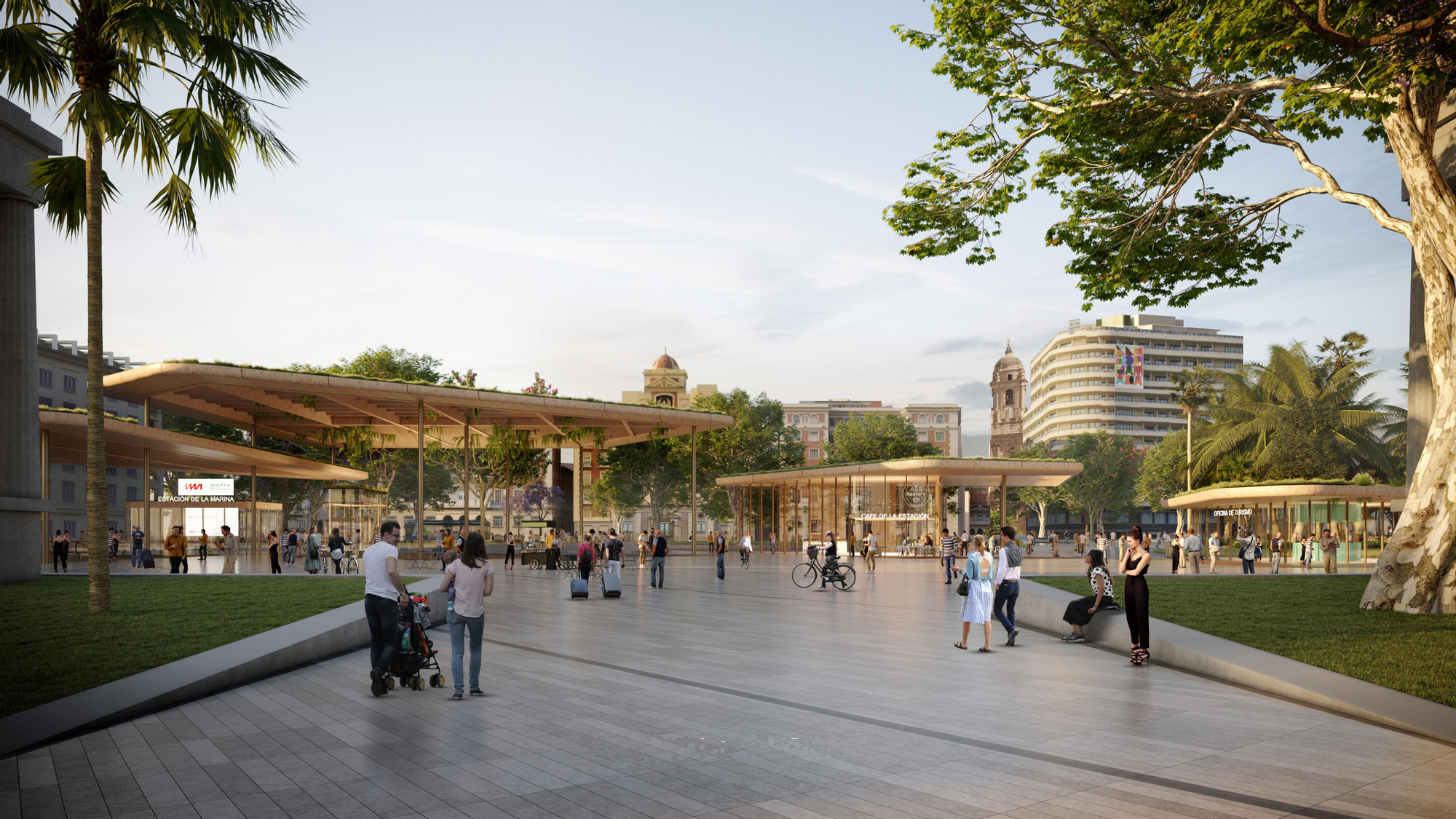 Así quedará la plaza de La Marina y el Paseo del Parque con el proyecto del Plan Litoral