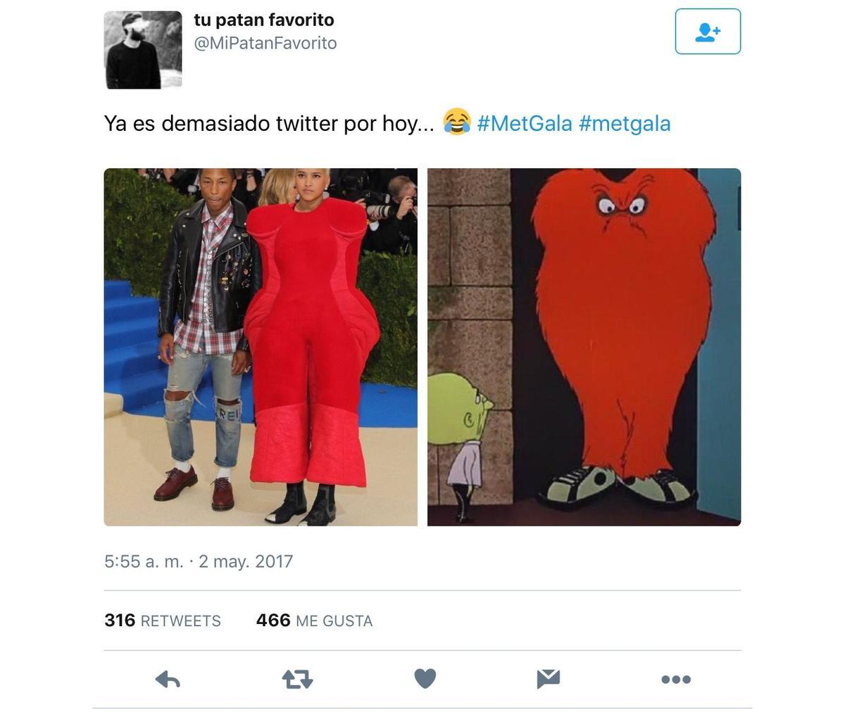 Los Memes de la Gala MET:  Pharrel y su mujer