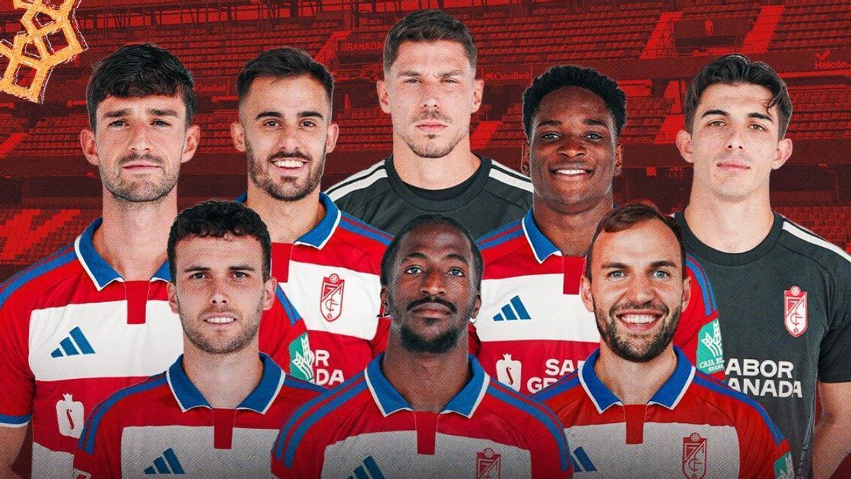 Los ocho fichajes del Granada CF en el actual mercado estival.