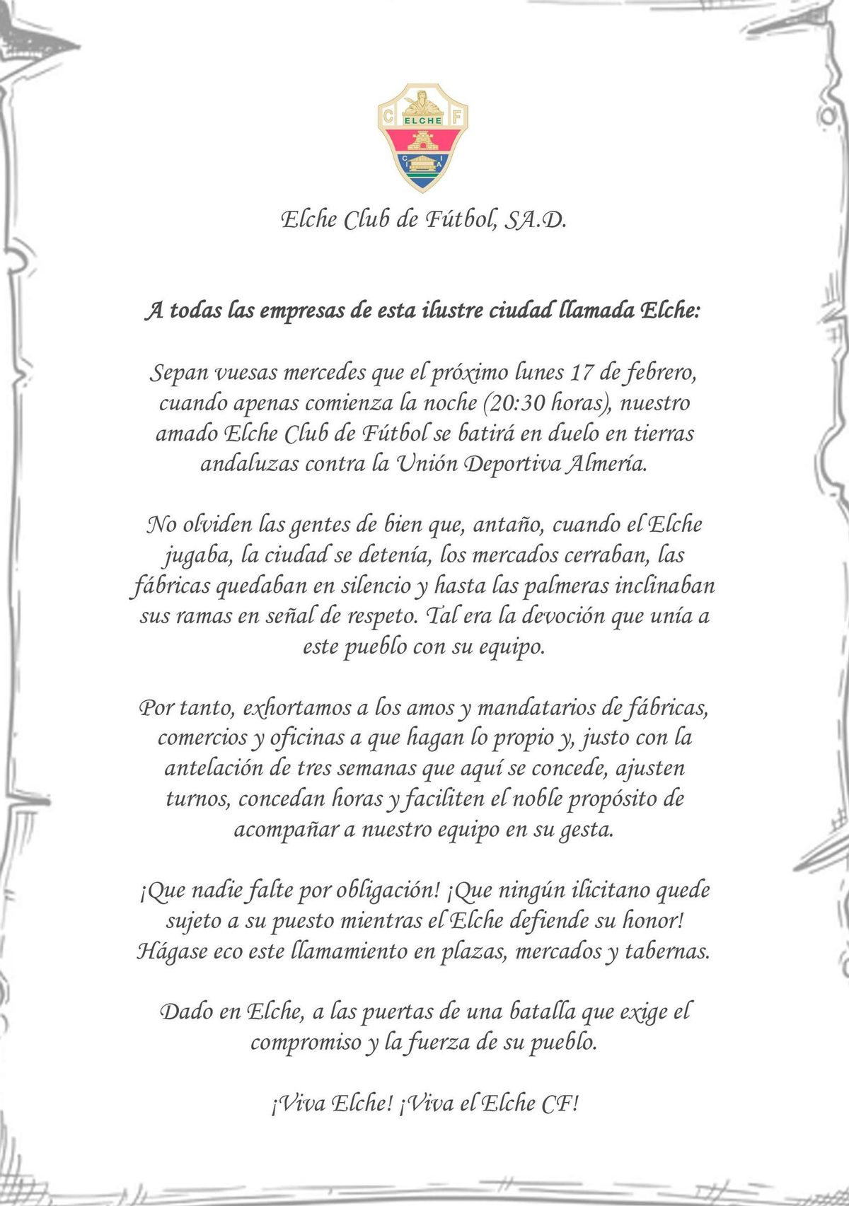 Bando del Elche CF