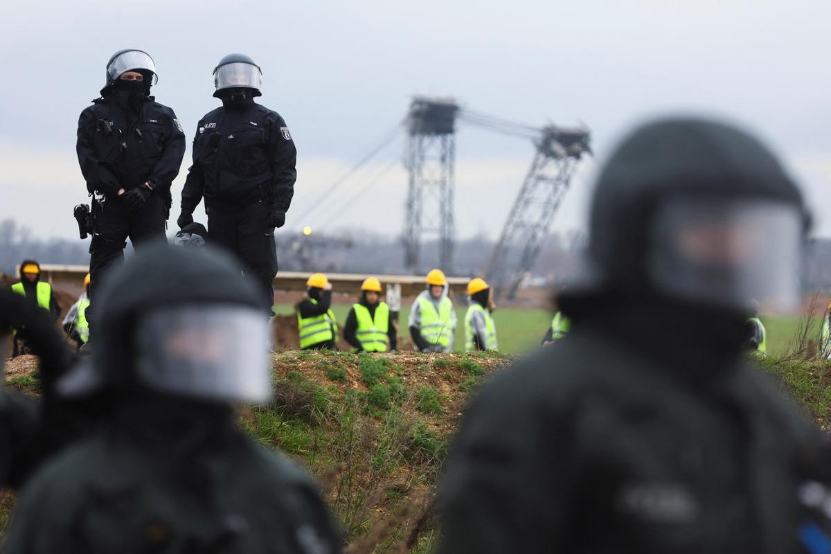 Protesta contra una mina de carbón en Alemania