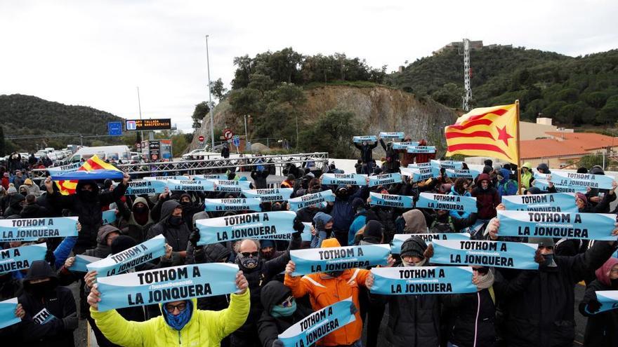 Protesta independentista en La Jonquera