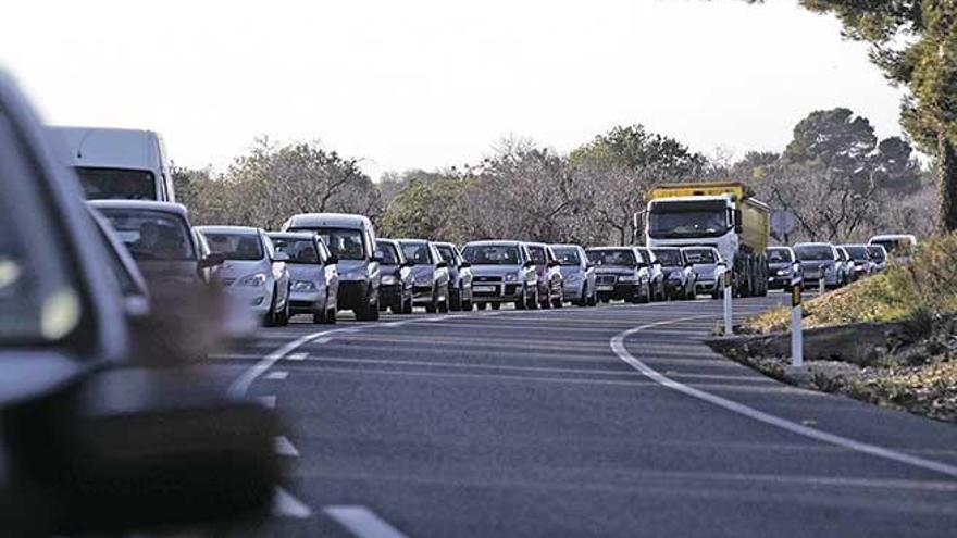 Imagen de la actual carretera que va de Llucmajor a Campos.