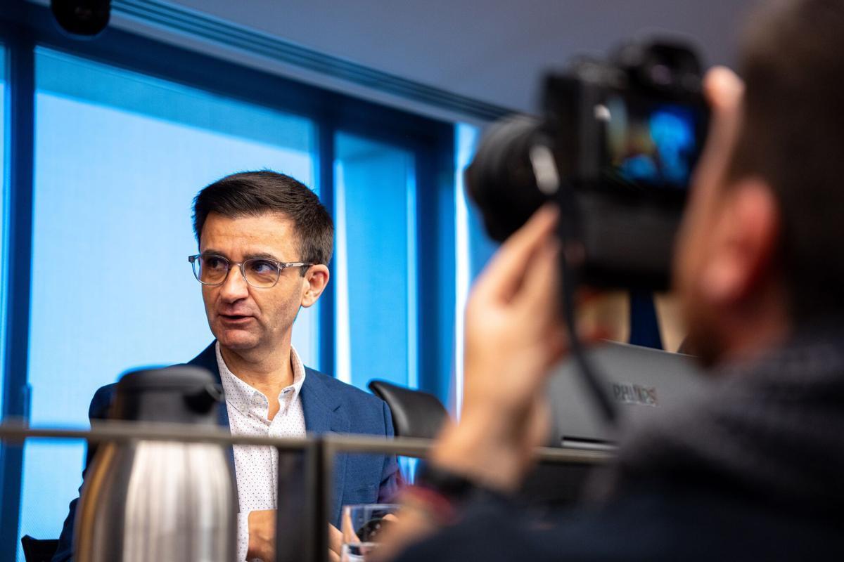 El presidente de RTVE, José Pablo López, comparece durante la Comisión Mixta de Control Parlamentario de la Corporación RTVE y sus Sociedades, en el Congreso de los Diputados, el  29 de mayo de 2025.