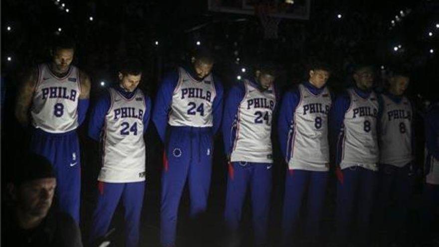 Emotivo homenaje de los Philadelphia 76ers a Kobe Bryant
