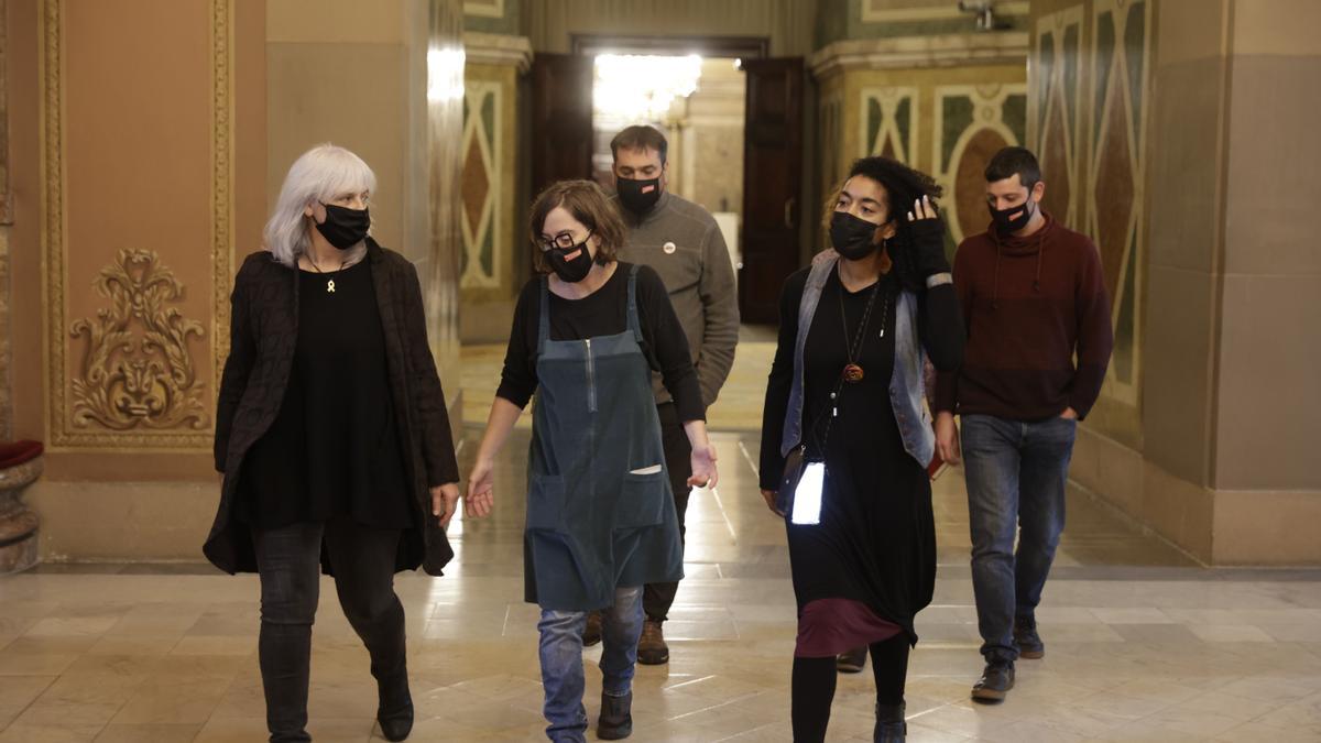 Los diputados de la CUP, en el Parlament.