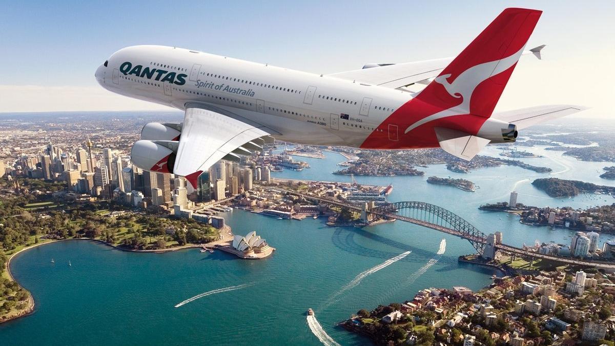 Un avión de la aerolínea Qantas.