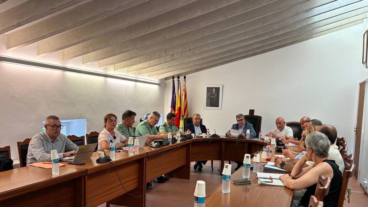 Una imagen de la reunión de la Junta Local de Seguridad, este viernes en sa Pobla.