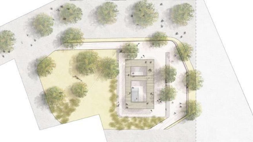 Plano de la nueva zona verde de la plaza Maria Mazzarello.