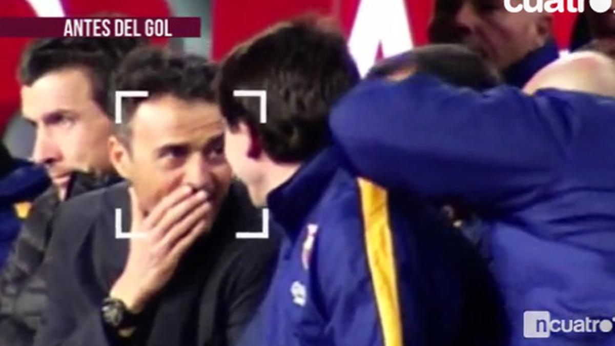 'Cuatro' captó el momento en el que Luis Enrique supo qué jugada se iba a hacer