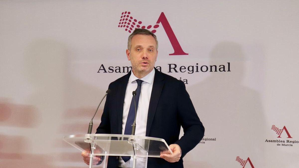 Joaquín Segado, portavoz del PP en la Asamblea Regional, este jueves.