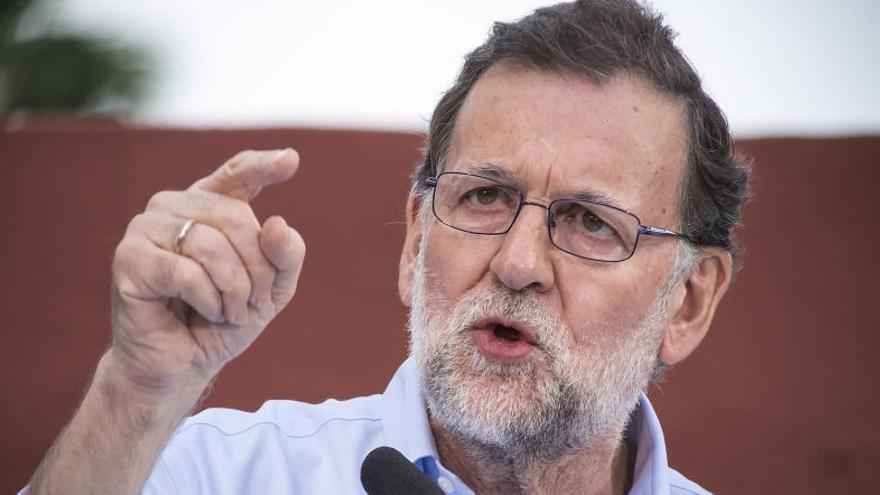 Mariano Rajoy durante un mitin de campaña.