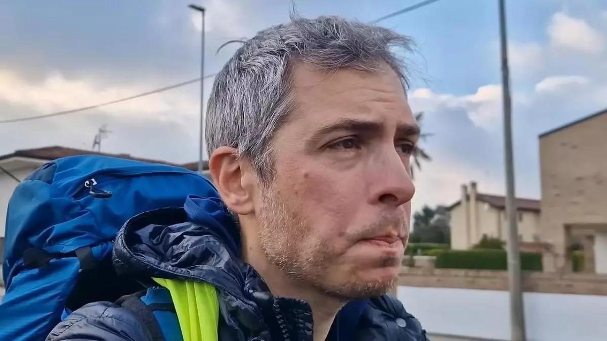 Enric Luzán, durante su reto