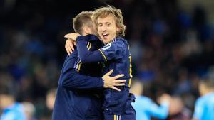 Luka Modric, jugador del Real Madrid, celebra el pase a semifinales del conjunto blanco.