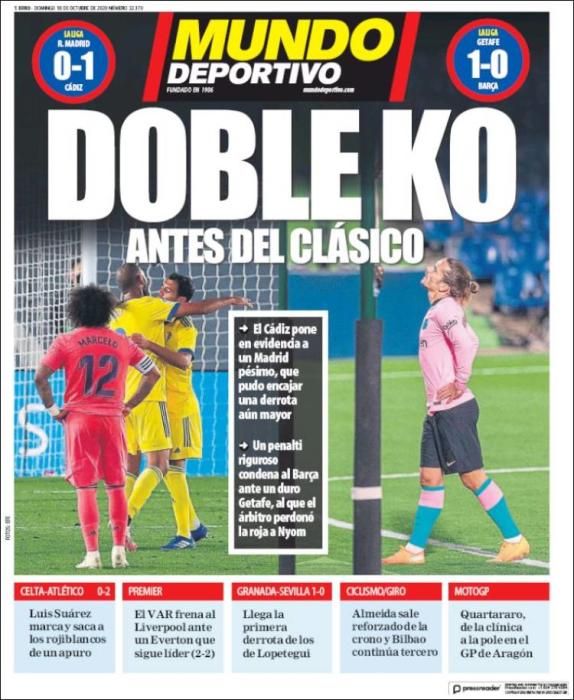 Portada MUNDO DEPORTIVO domingo 18 octubre 2020