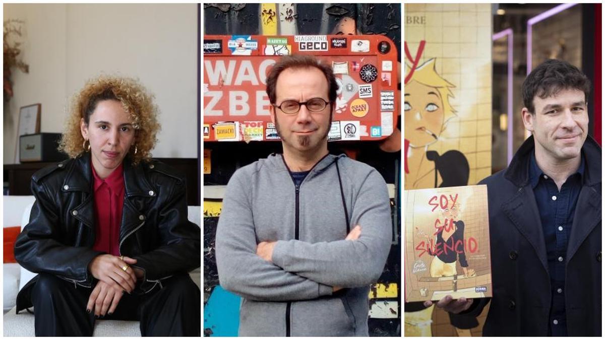 Nadia Hafid, Pep Brocal y Jordi Lafebre.
