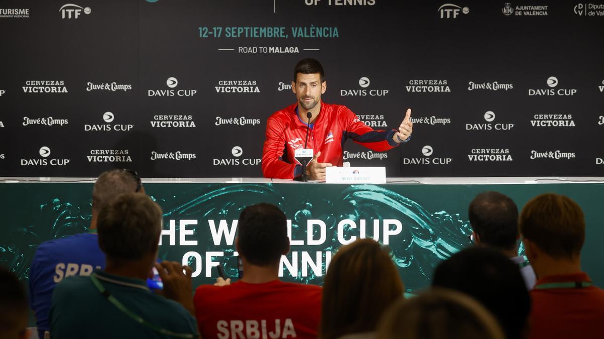 Novak Djokovic, en rueda de prensa