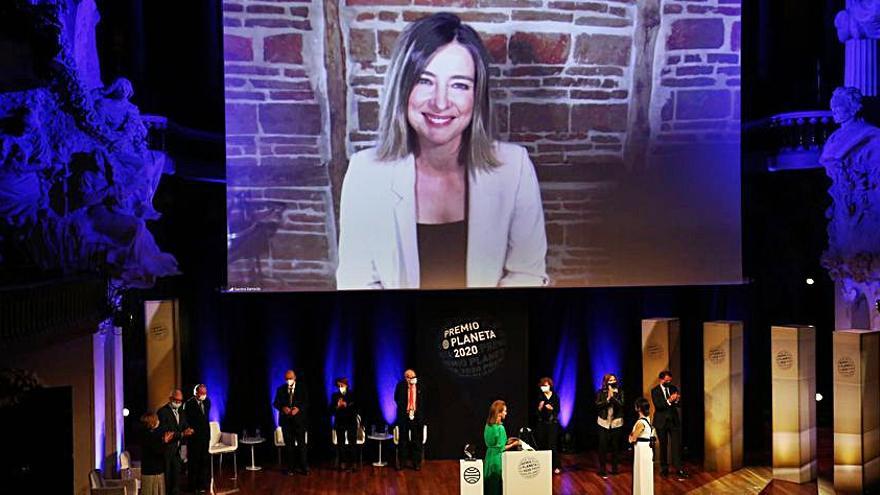 Sandra Barneda, en la teleconferencia como finalista.